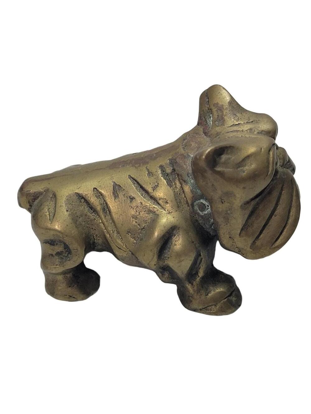 Vintage Brass English Bulldog & Pointer Hunting Dog Figurine Set - Picture 2 of 16